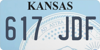 KS license plate 617JDF