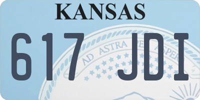 KS license plate 617JDI