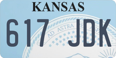 KS license plate 617JDK