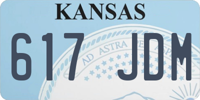 KS license plate 617JDM