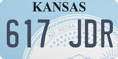 KS license plate 617JDR