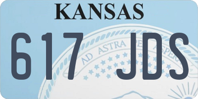 KS license plate 617JDS