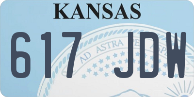 KS license plate 617JDW