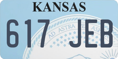 KS license plate 617JEB