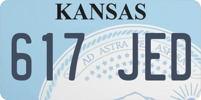 KS license plate 617JED