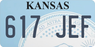 KS license plate 617JEF