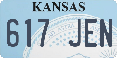 KS license plate 617JEN