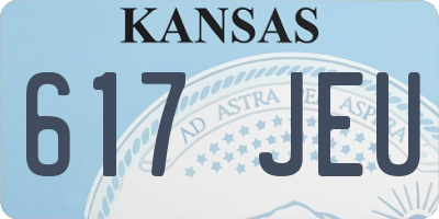 KS license plate 617JEU