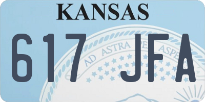 KS license plate 617JFA