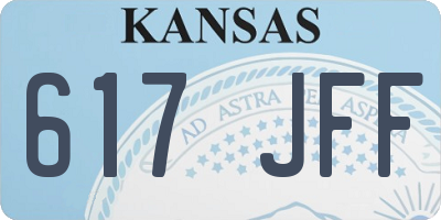 KS license plate 617JFF