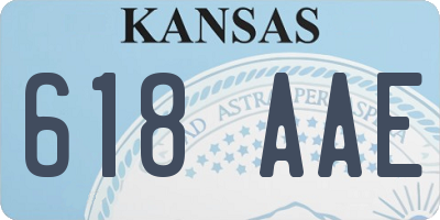 KS license plate 618AAE