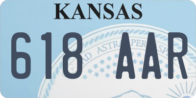 KS license plate 618AAR