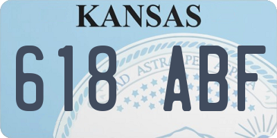 KS license plate 618ABF
