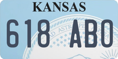 KS license plate 618ABO