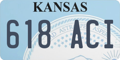 KS license plate 618ACI