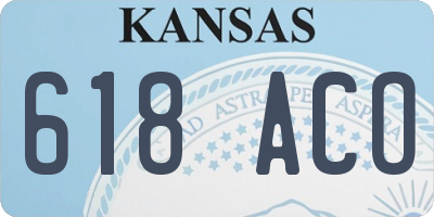 KS license plate 618ACO