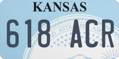 KS license plate 618ACR