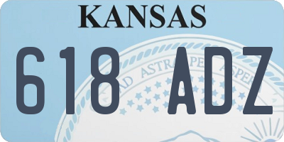 KS license plate 618ADZ