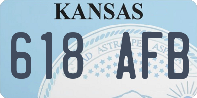 KS license plate 618AFB