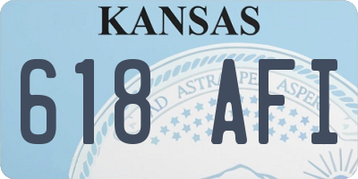 KS license plate 618AFI