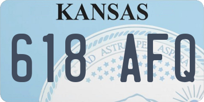 KS license plate 618AFQ