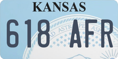 KS license plate 618AFR