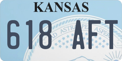 KS license plate 618AFT