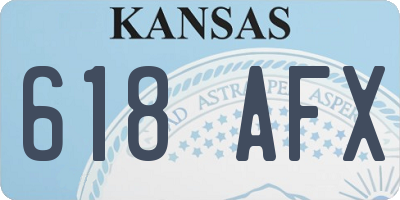 KS license plate 618AFX