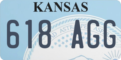 KS license plate 618AGG