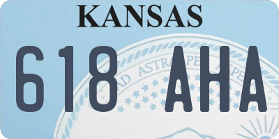 KS license plate 618AHA