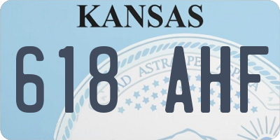 KS license plate 618AHF
