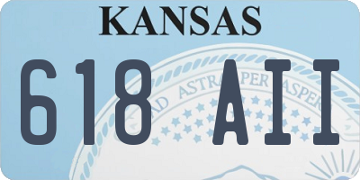 KS license plate 618AII