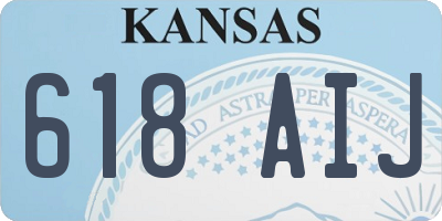 KS license plate 618AIJ