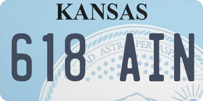 KS license plate 618AIN