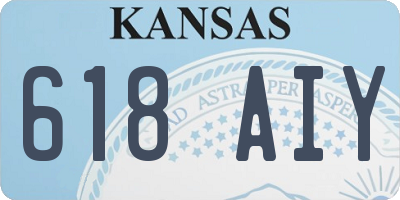 KS license plate 618AIY