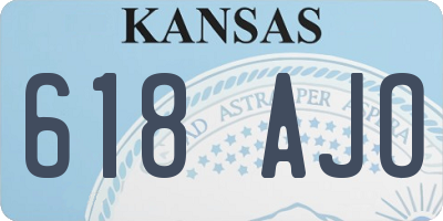 KS license plate 618AJO
