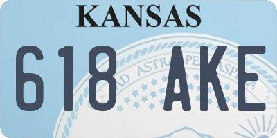 KS license plate 618AKE