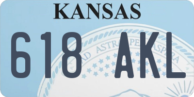 KS license plate 618AKL