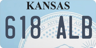 KS license plate 618ALB