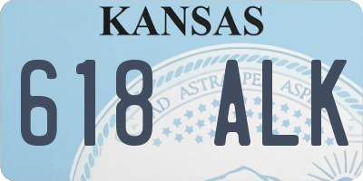 KS license plate 618ALK