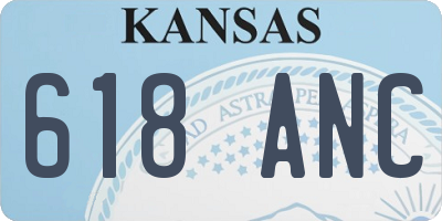 KS license plate 618ANC