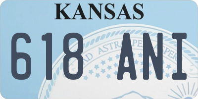 KS license plate 618ANI
