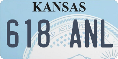 KS license plate 618ANL