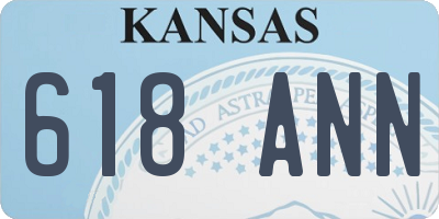 KS license plate 618ANN