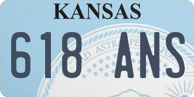 KS license plate 618ANS