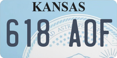 KS license plate 618AOF