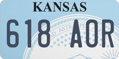 KS license plate 618AOR