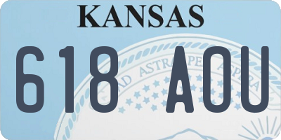KS license plate 618AOU