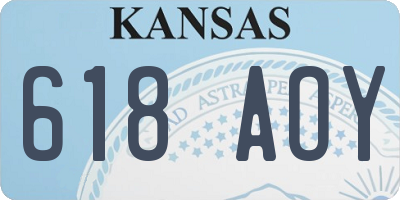 KS license plate 618AOY