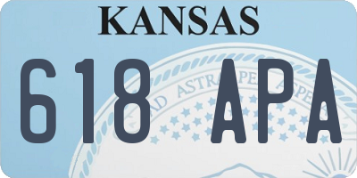KS license plate 618APA